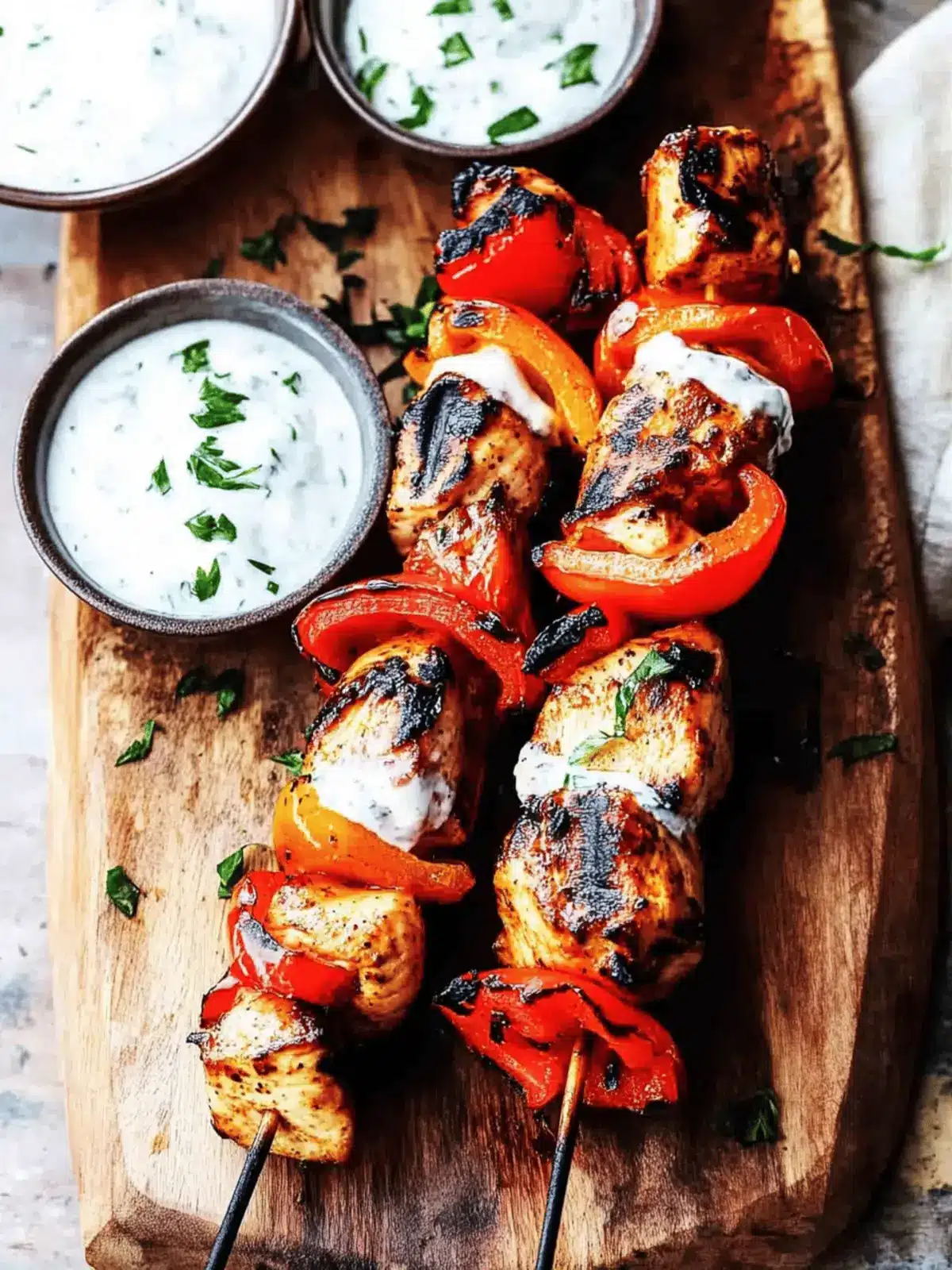 Grill Up Flavorful Mediterranean Chicken Kebabs with Garlic Yogurt Sauce