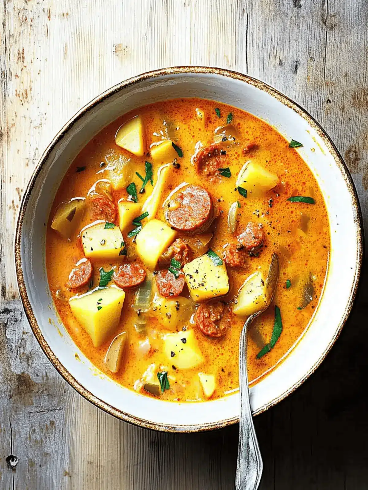 Spanish Potato Soup with Chorizo
