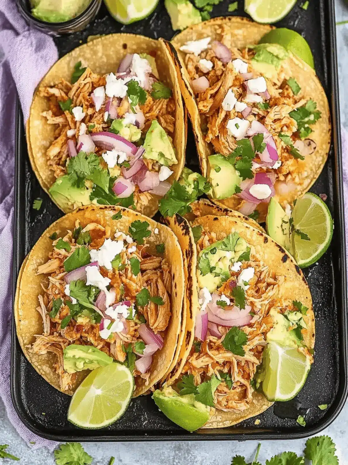Healthy Crockpot Chicken Tacos