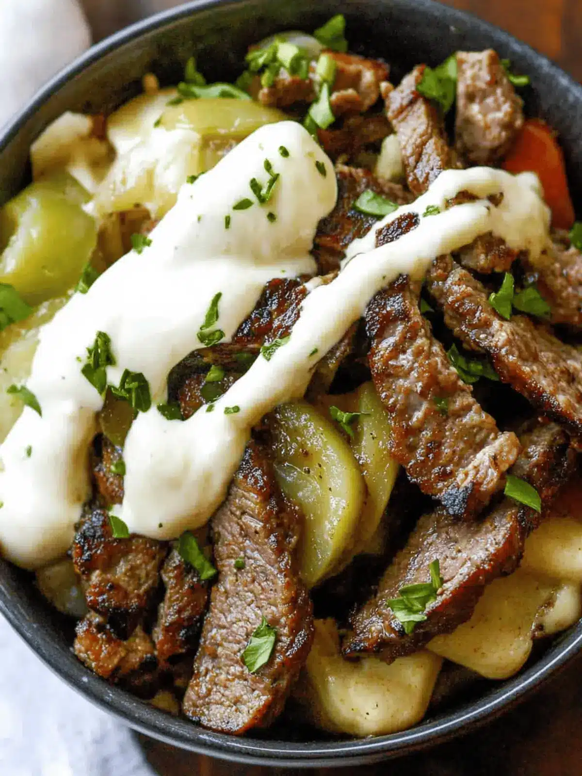 Low Carb Keto Philly Cheesesteak (Philly Cheesesteak in a Bowl)