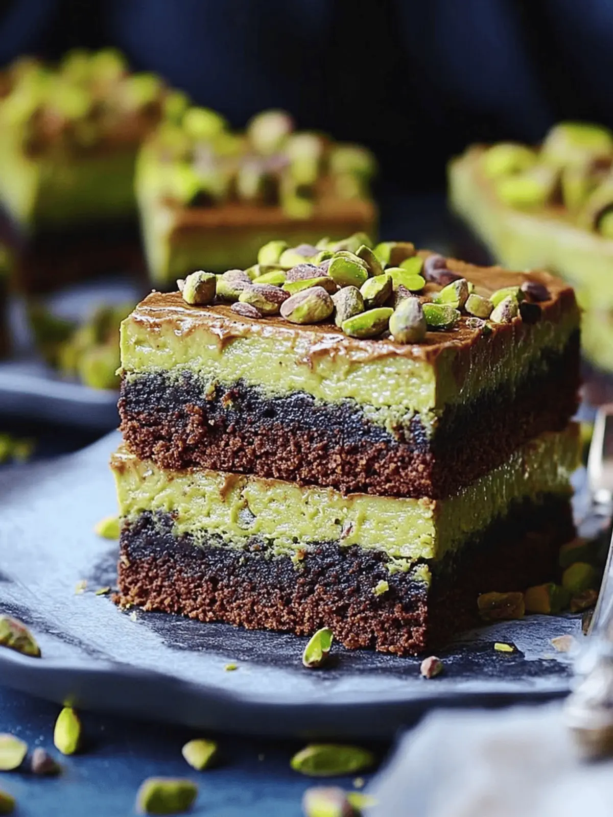 Pistachio Kunafa Brownie
