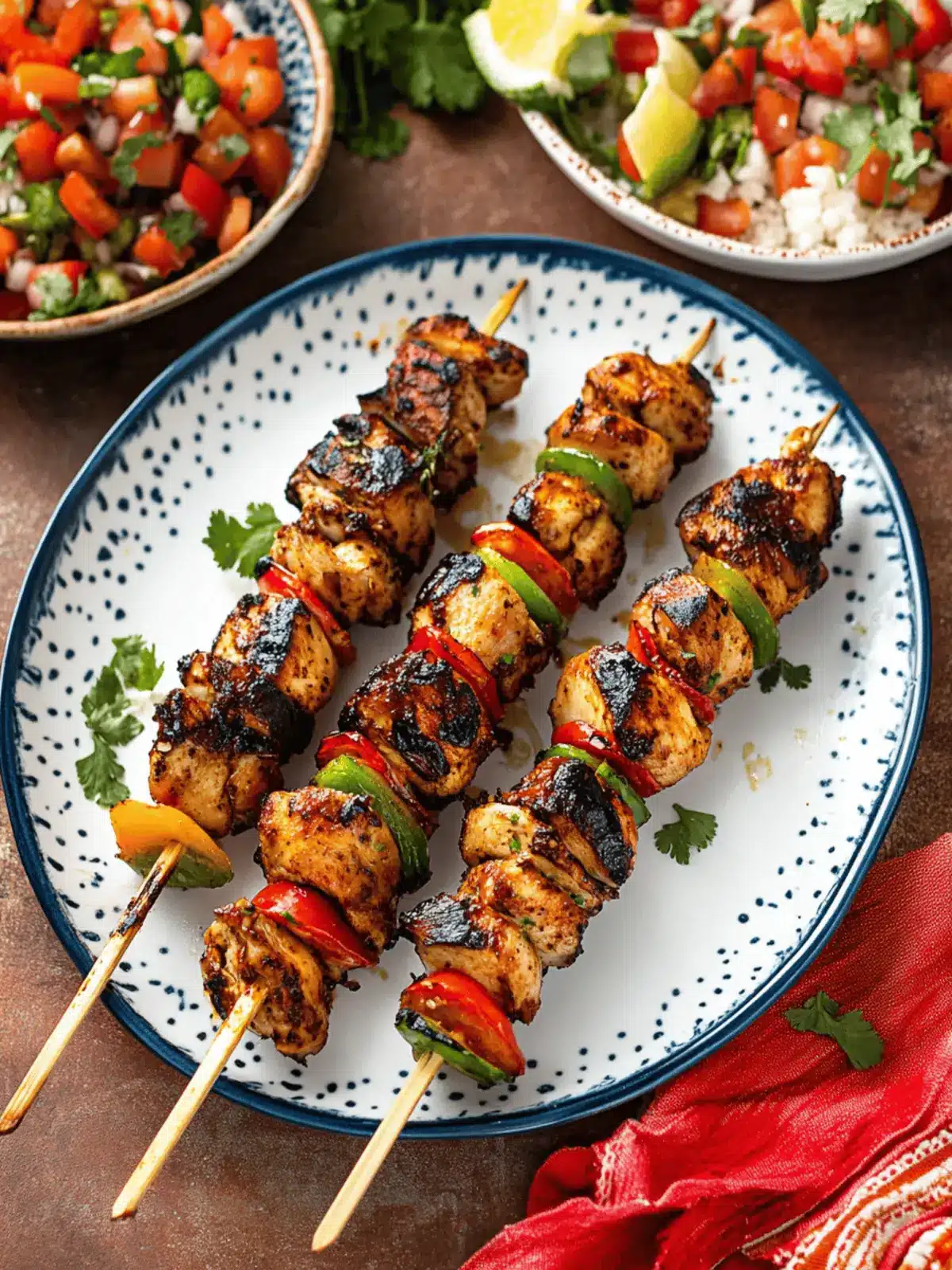Mexican Barbecue Chicken Skewers