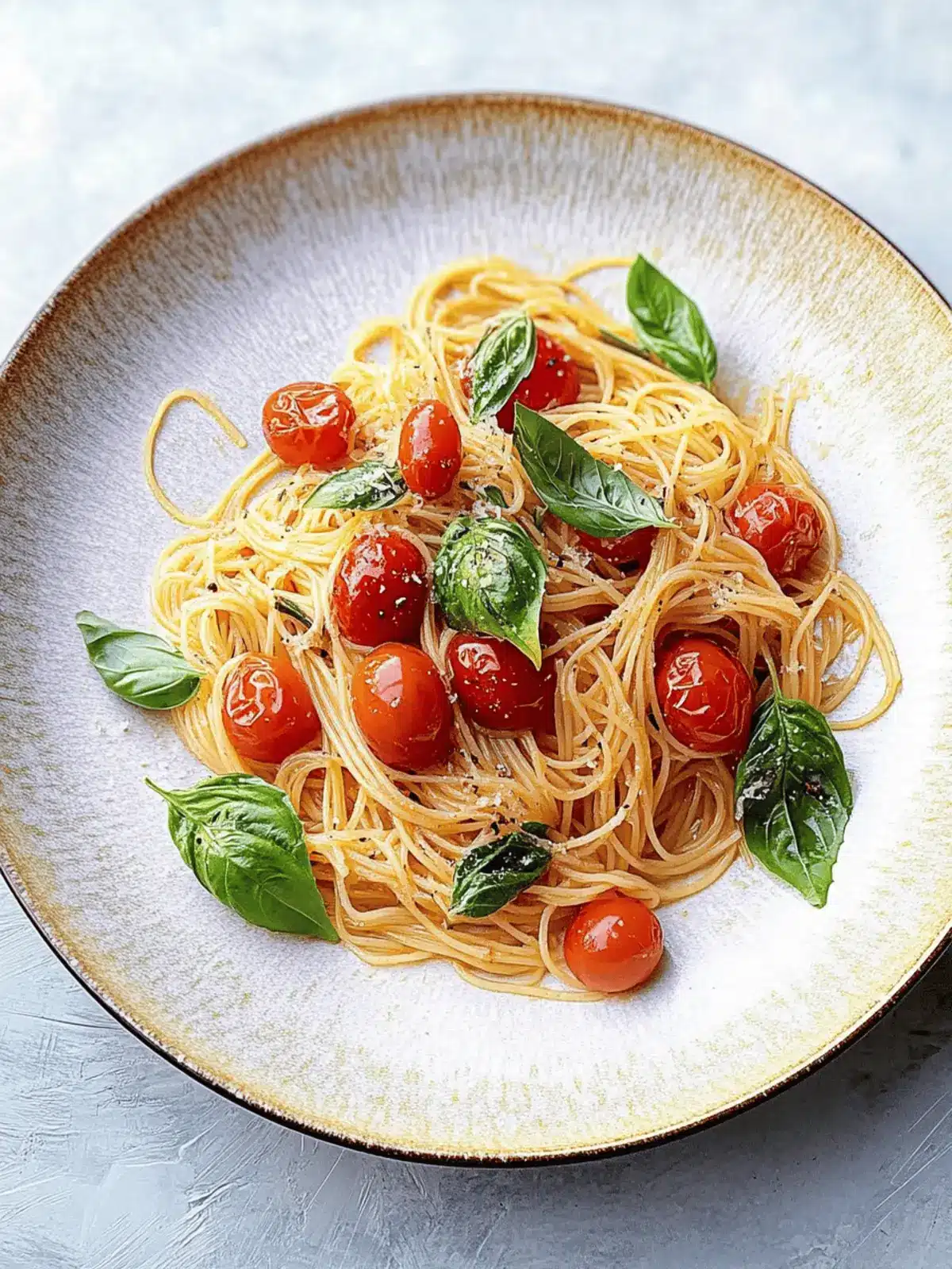 Cherry tomato and basil pasta