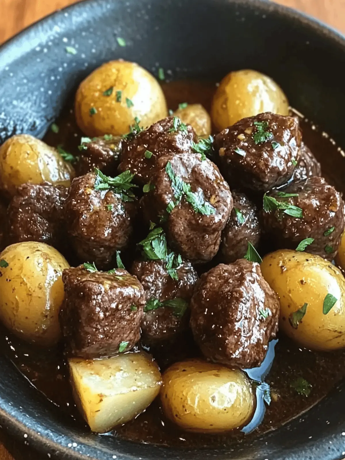 Garlic Butter Beef Bites & Potatoes make a perfect dinner