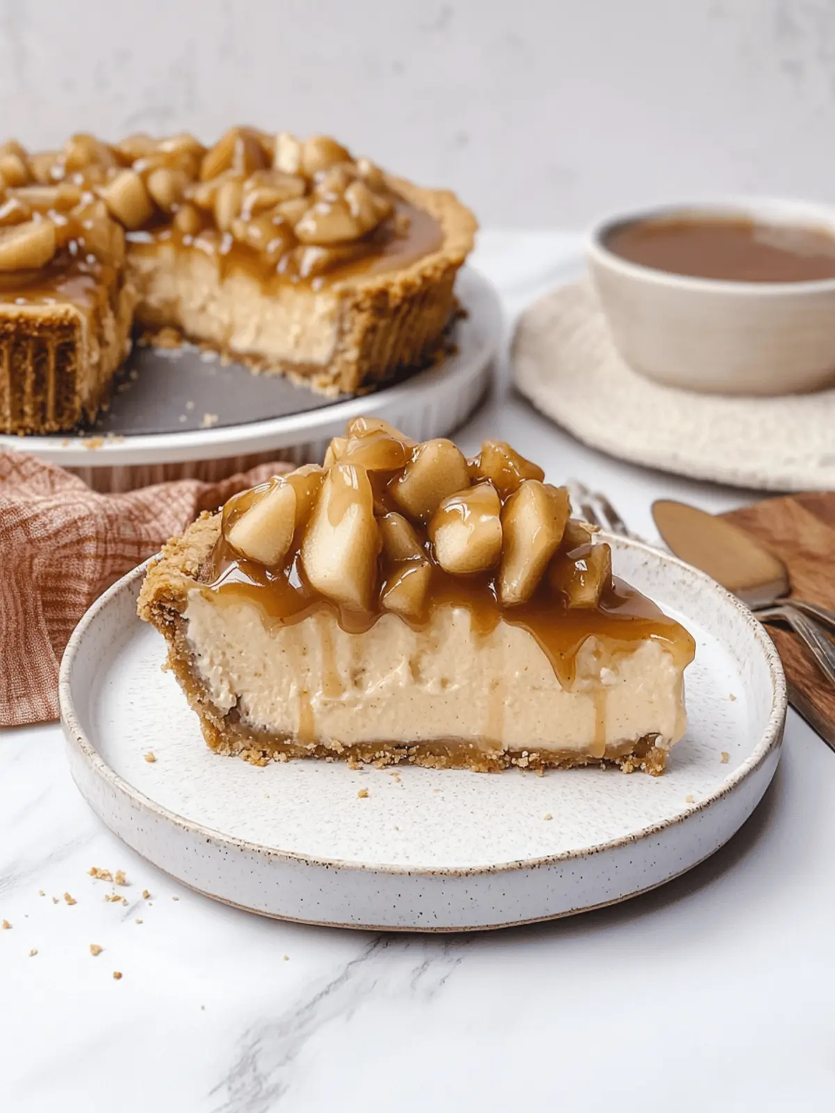 Caramel Apple Cheesecake Pie