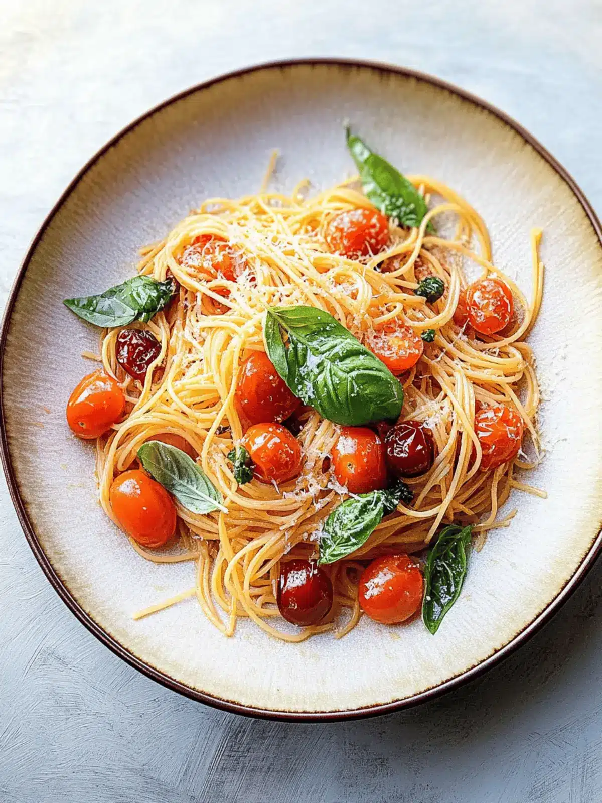 Cherry tomato and basil pasta