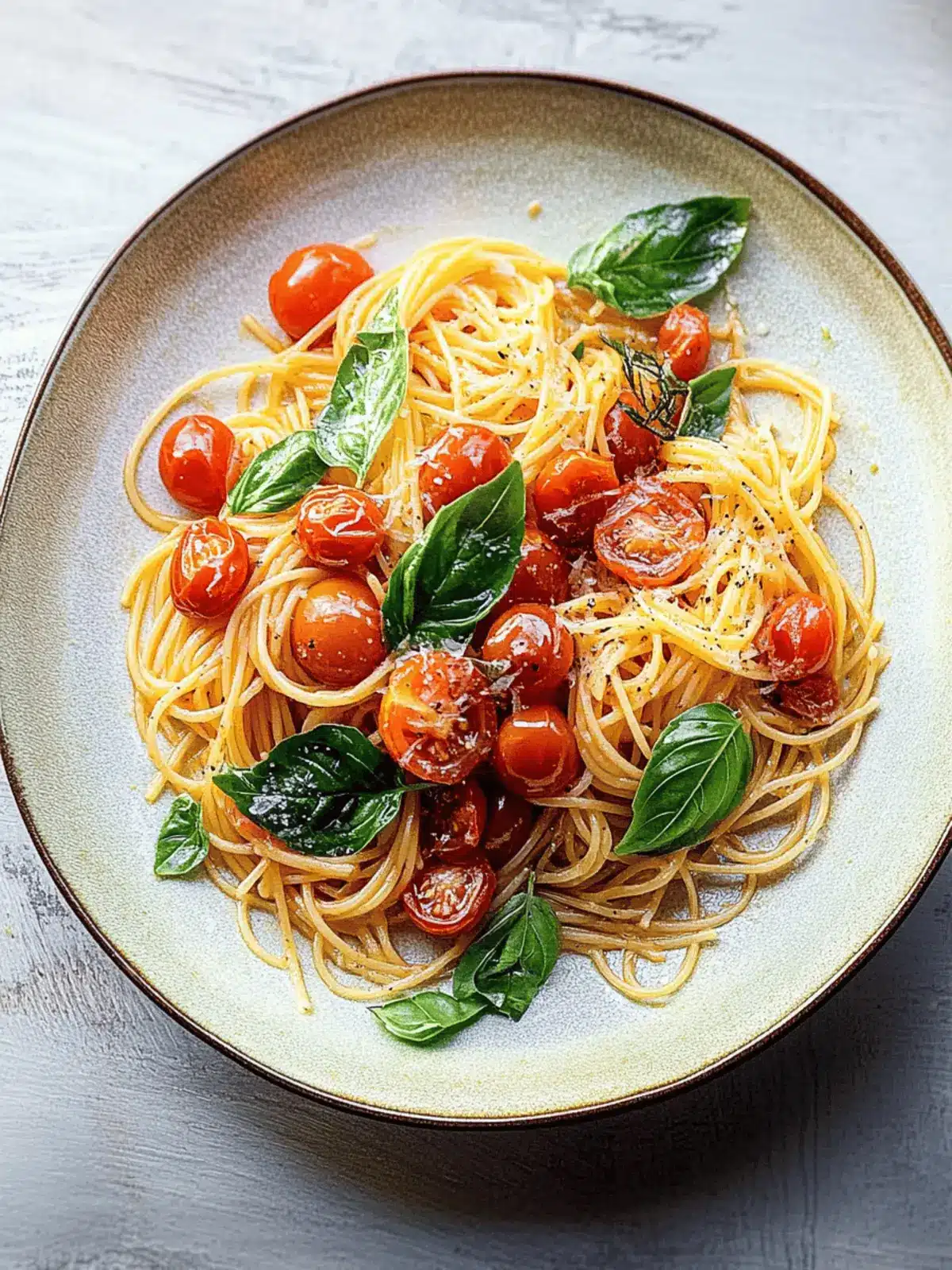 Cherry tomato and basil pasta