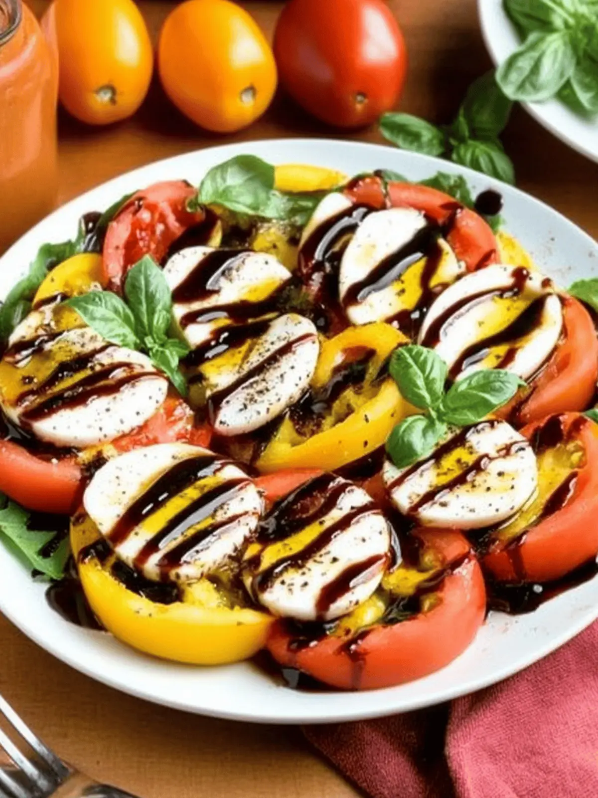 Heirloom Caprese Salad with Balsamic Reduction: Fresh & Fabulous 5 Heirloom Caprese Salad with Balsamic Reduction