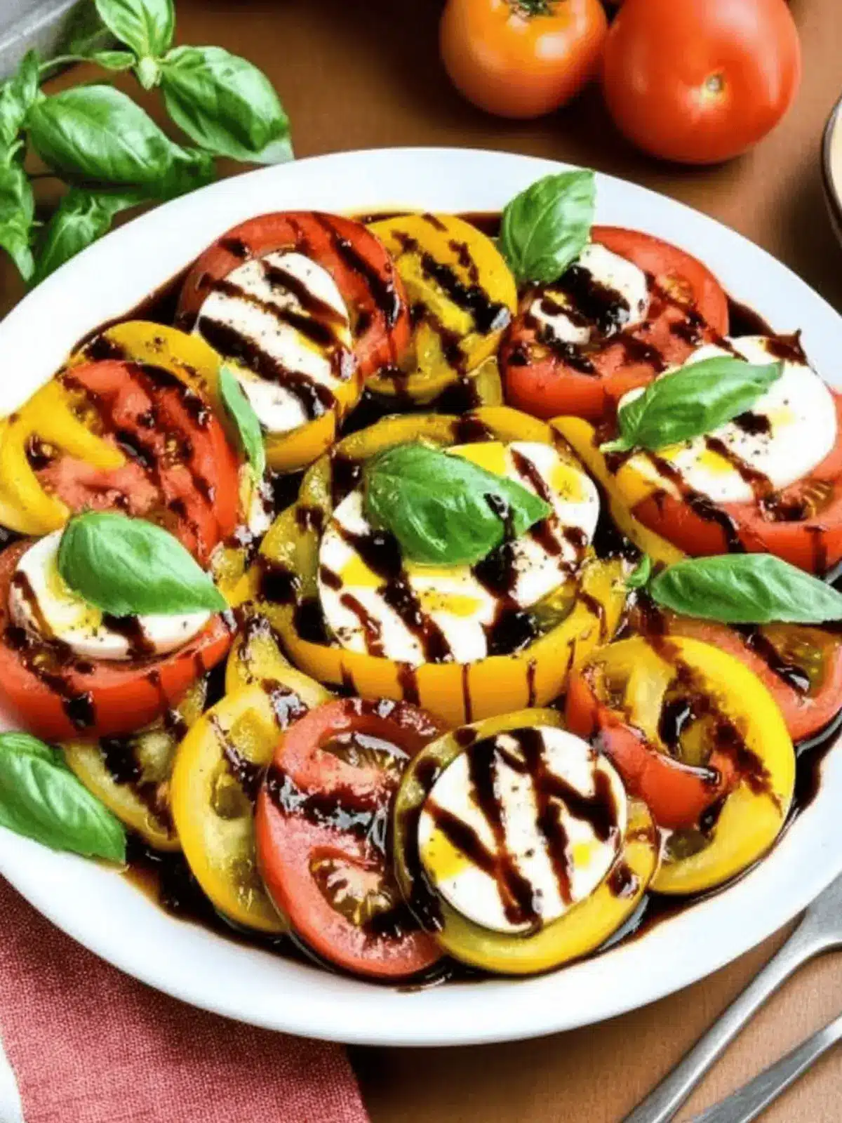 Heirloom Caprese Salad with Balsamic Reduction