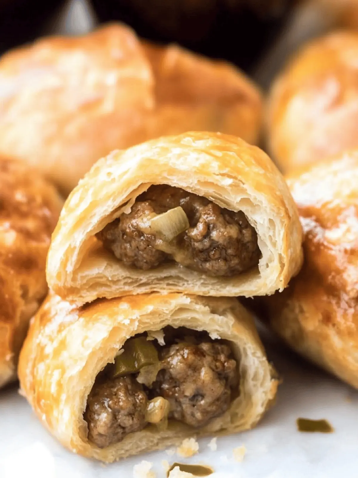 Cheeseburger Meatball Stuffed Crescent Rolls