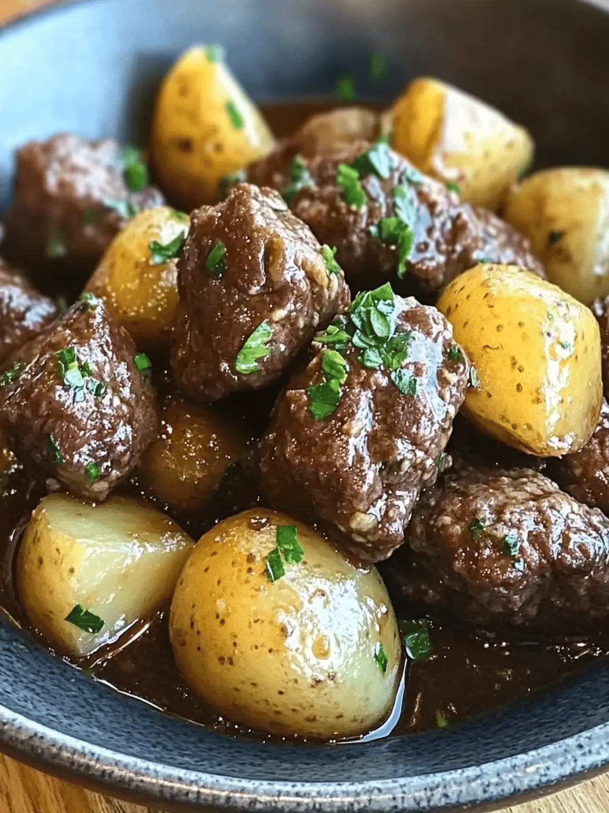 Garlic Butter Beef Bites & Potatoes make a perfect dinner