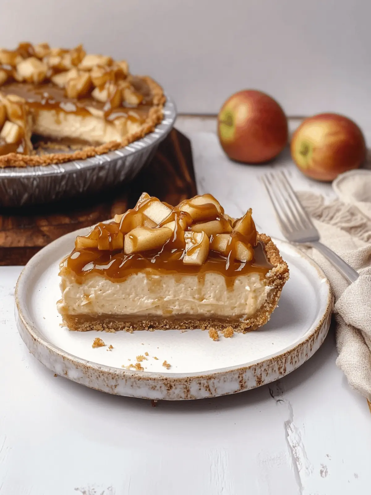 Caramel Apple Cheesecake Pie