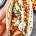 Fried Chicken Street Corn Tacos with Bacon and Jalapeno Lime Ranch