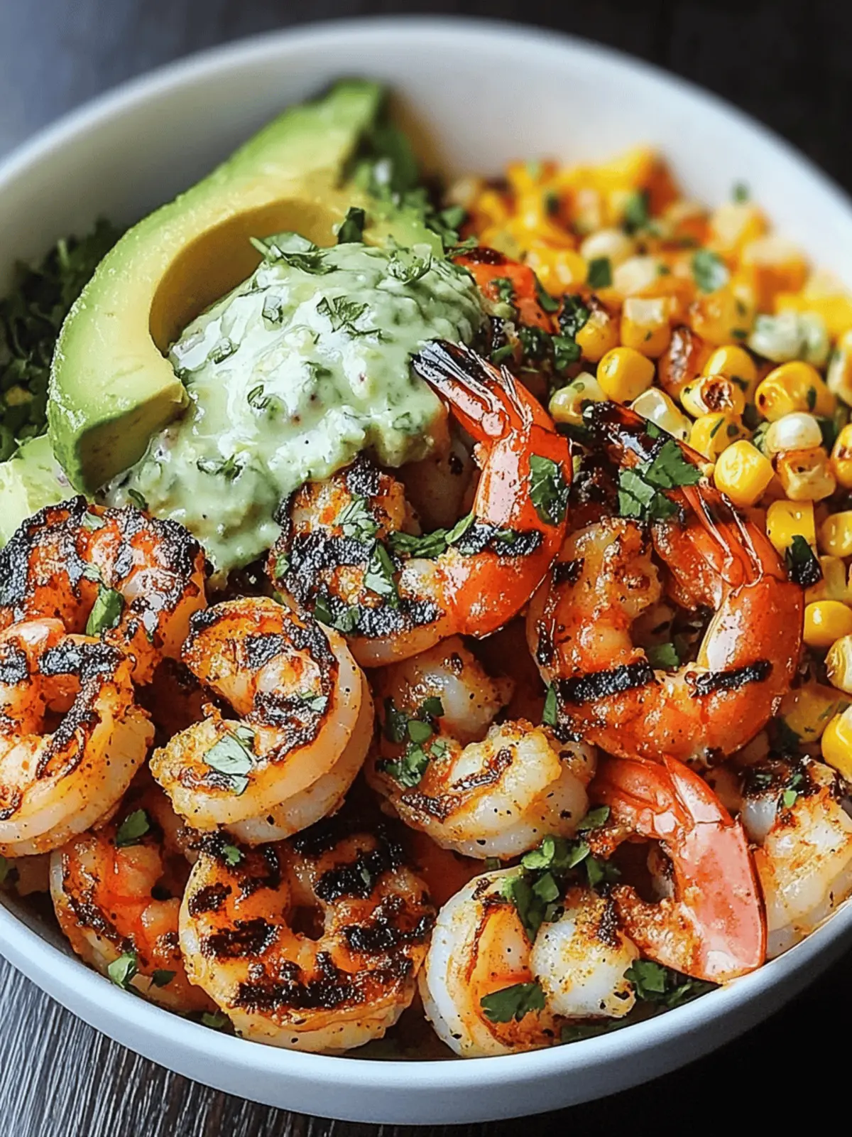 Grilled Shrimp Bowl with Avocado and Corn Salsa