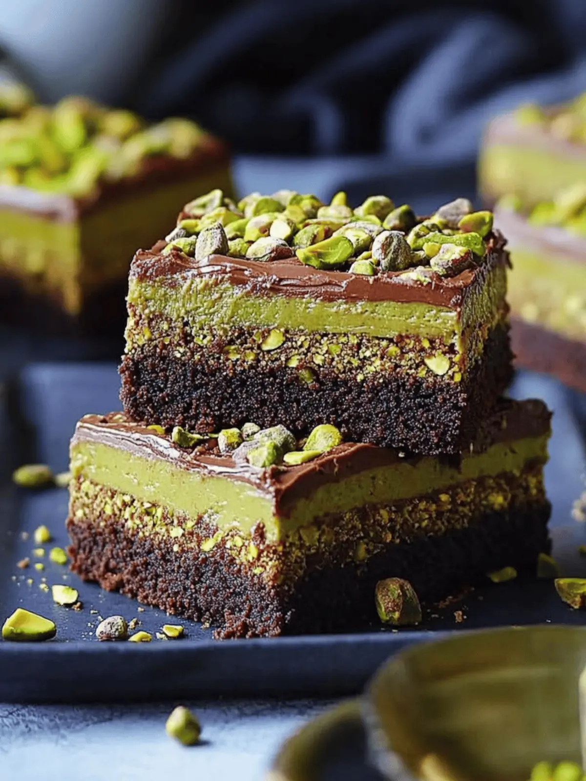 Pistachio Kunafa Brownie
