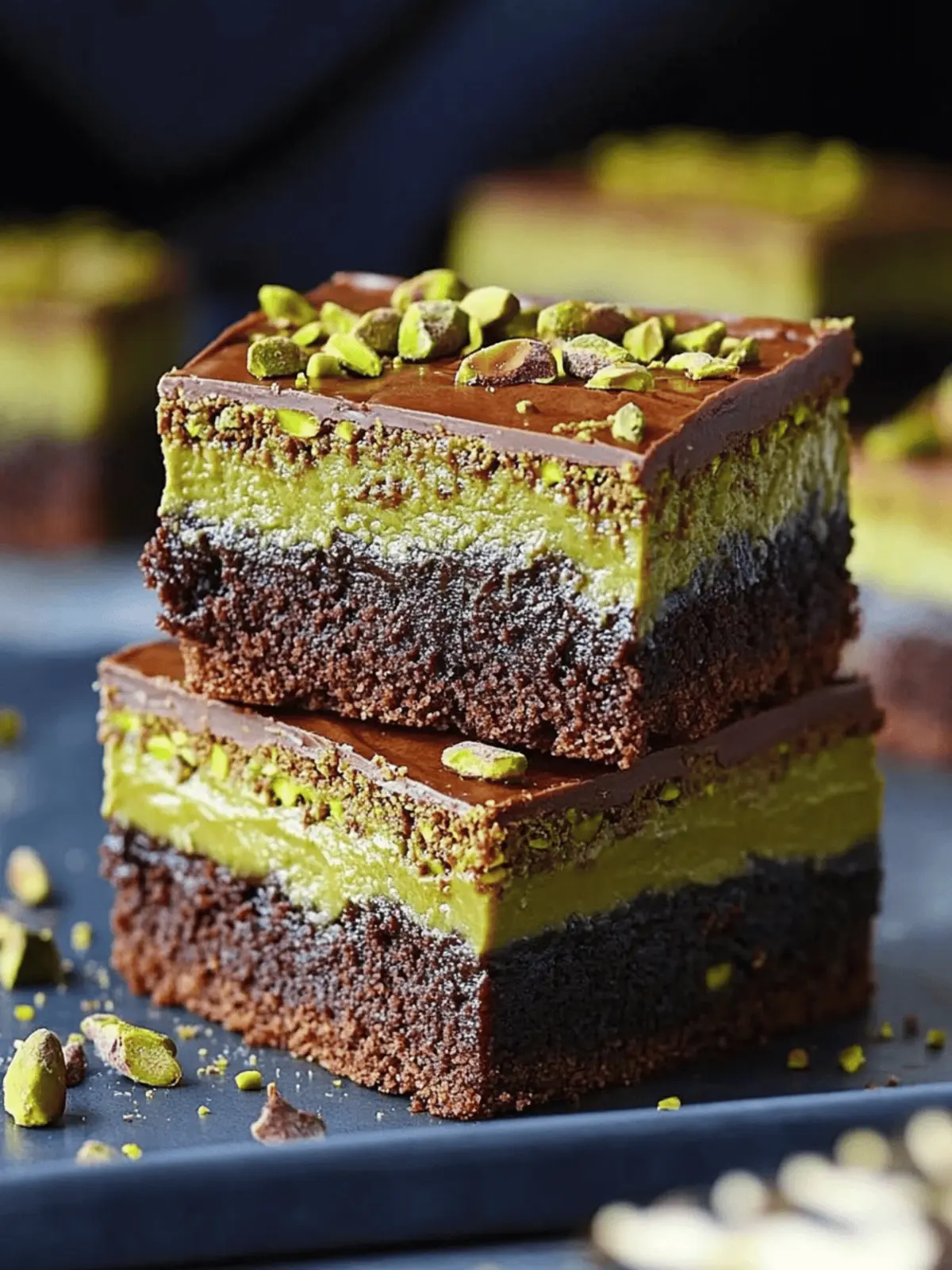 Pistachio Kunafa Brownie
