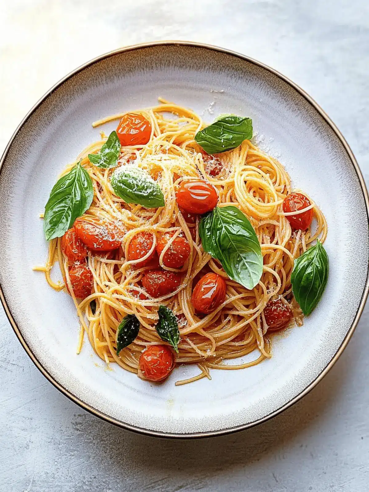 Cherry tomato and basil pasta
