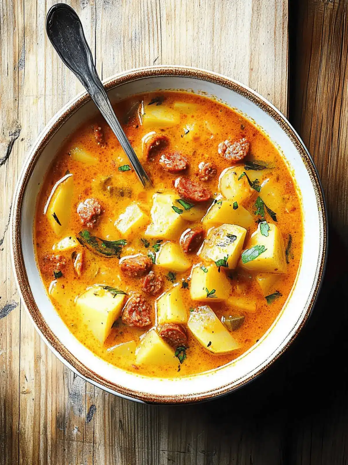 Spanish Potato Soup with Chorizo