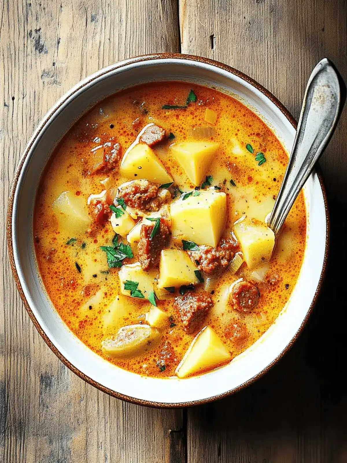 Spanish Potato Soup with Chorizo