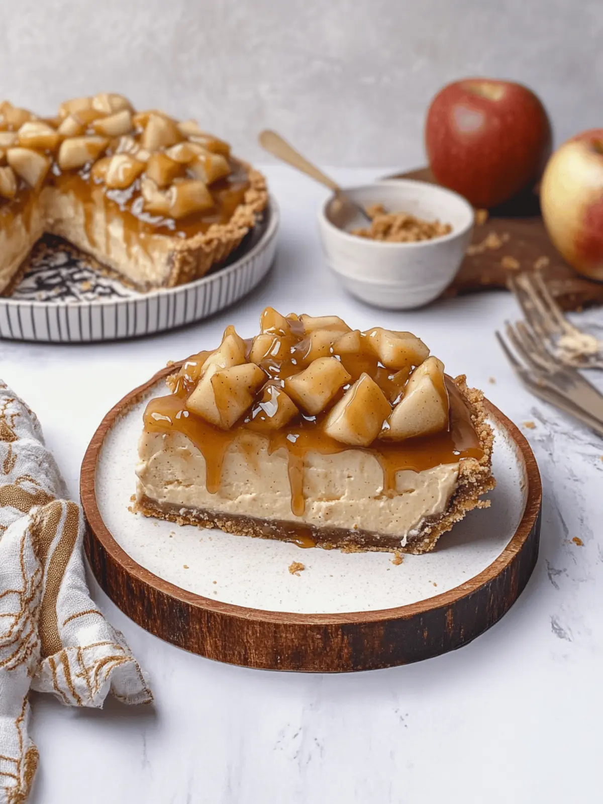 Caramel Apple Cheesecake Pie
