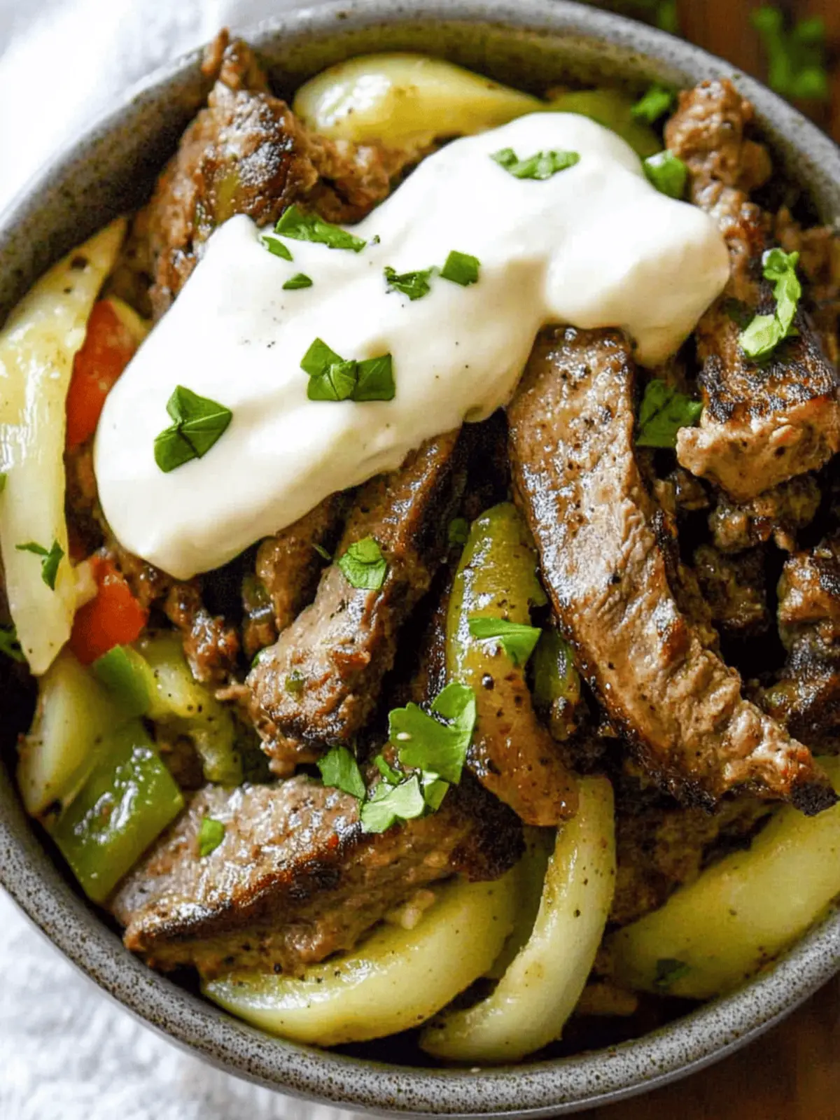 Low Carb Keto Philly Cheesesteak (Philly Cheesesteak in a Bowl)