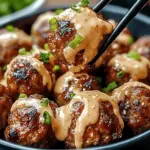 Korean BBQ Meatballs with Spicy Mayo Dip
