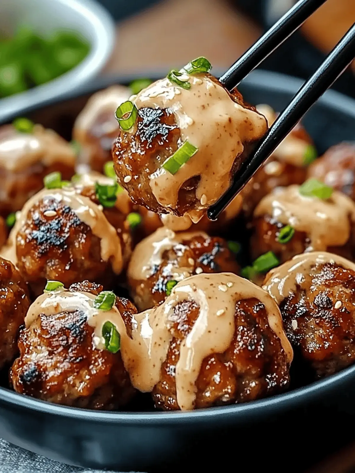 Korean BBQ Meatballs with Spicy Mayo Dip