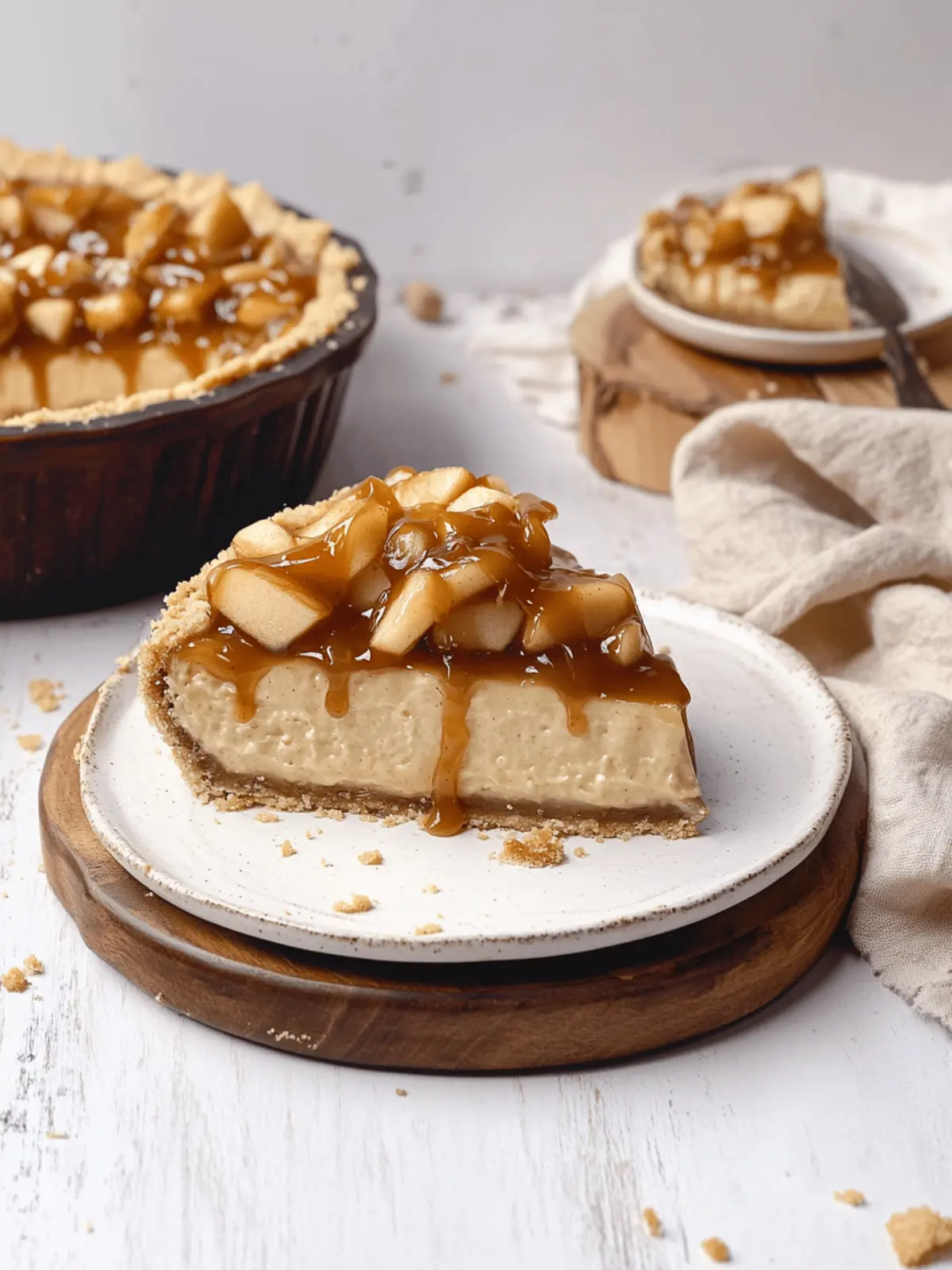 Caramel Apple Cheesecake Pie