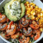 Grilled Shrimp Bowl with Avocado and Corn Salsa
