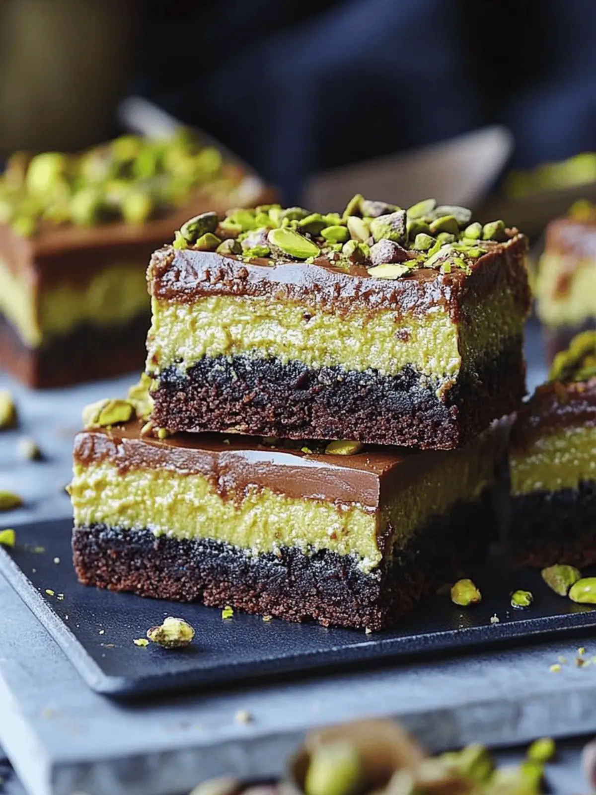 Pistachio Kunafa Brownie