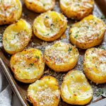 Baked Smashed Potatoes With Garlic & Parmesan